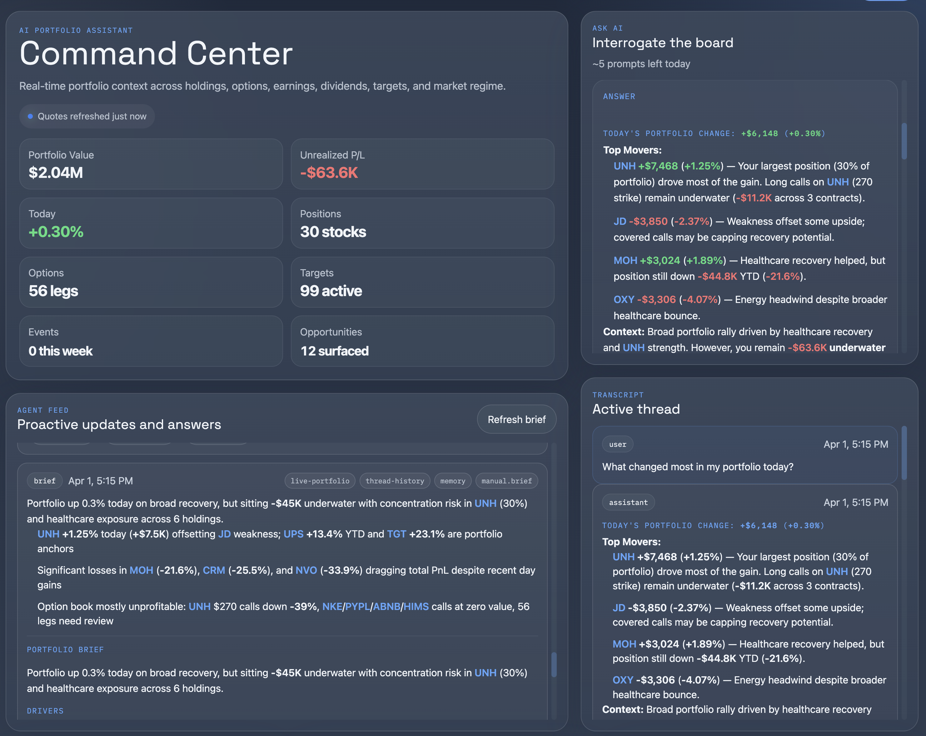 AI Command Center screenshot