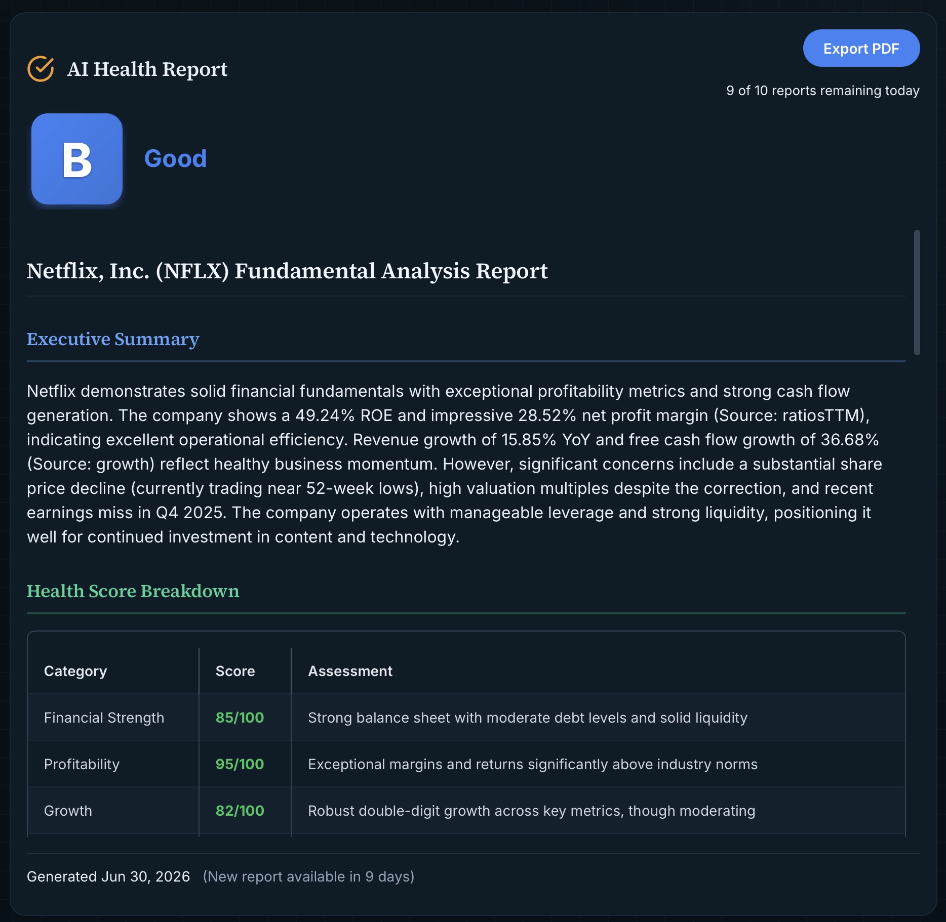 AIHealthReport — Position Tracker