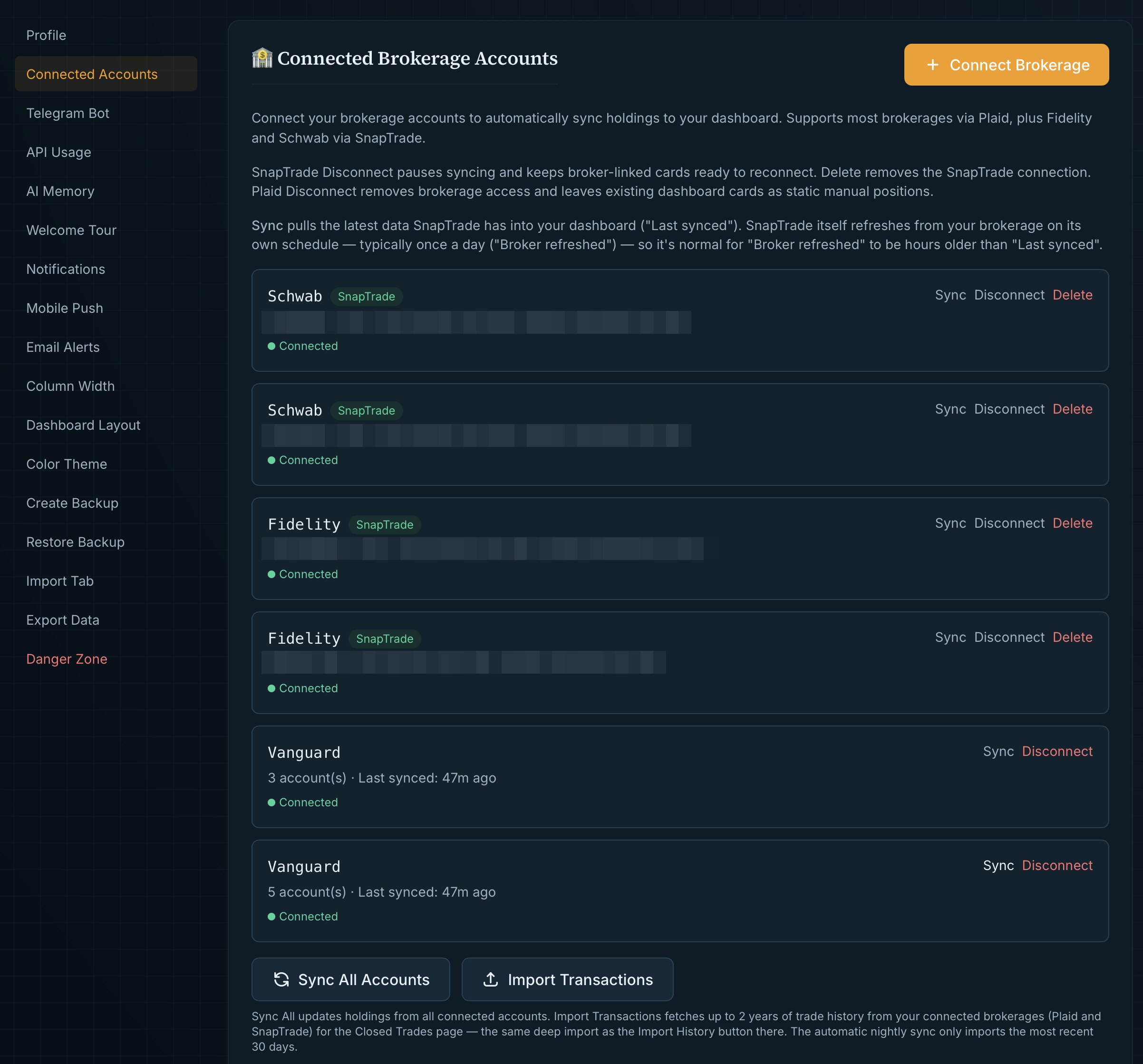 Brokerage — Position Tracker