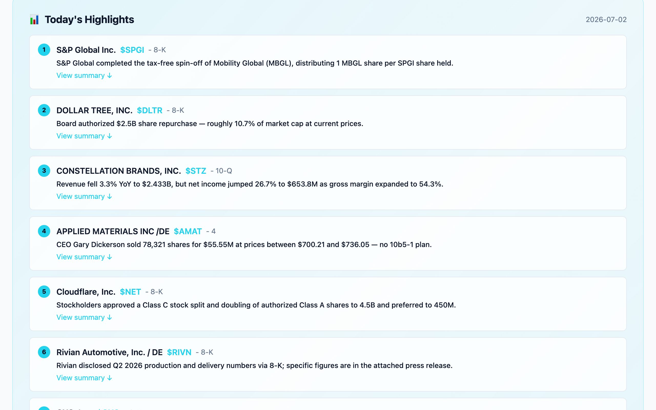 SECFilings — Position Tracker