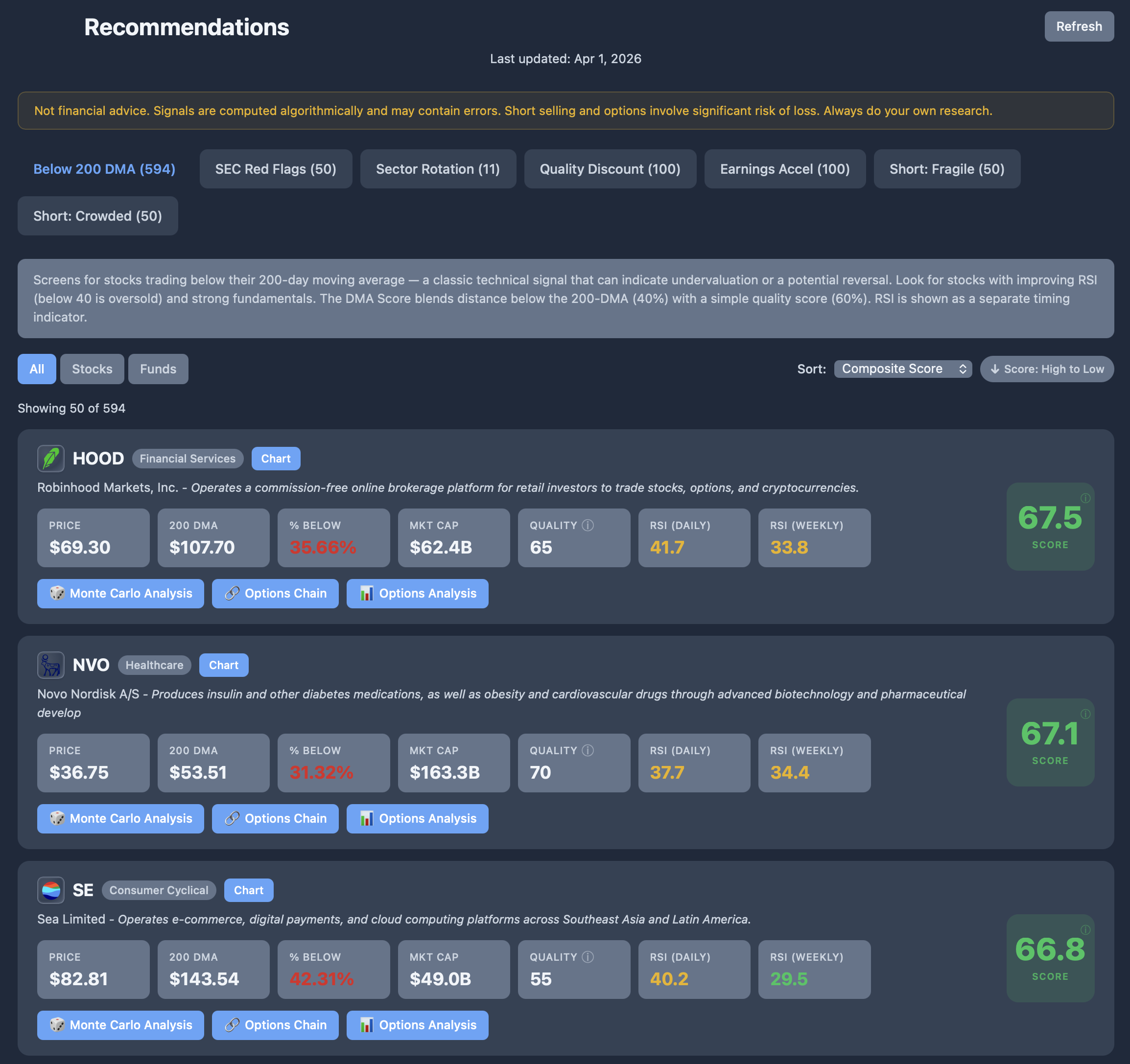 AI Recommendations Engine screenshot